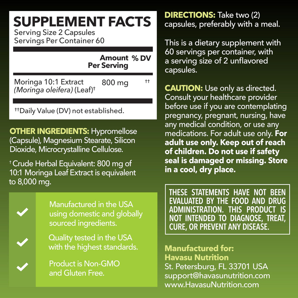 Moringa Capsules 800mg 120 Count L834358