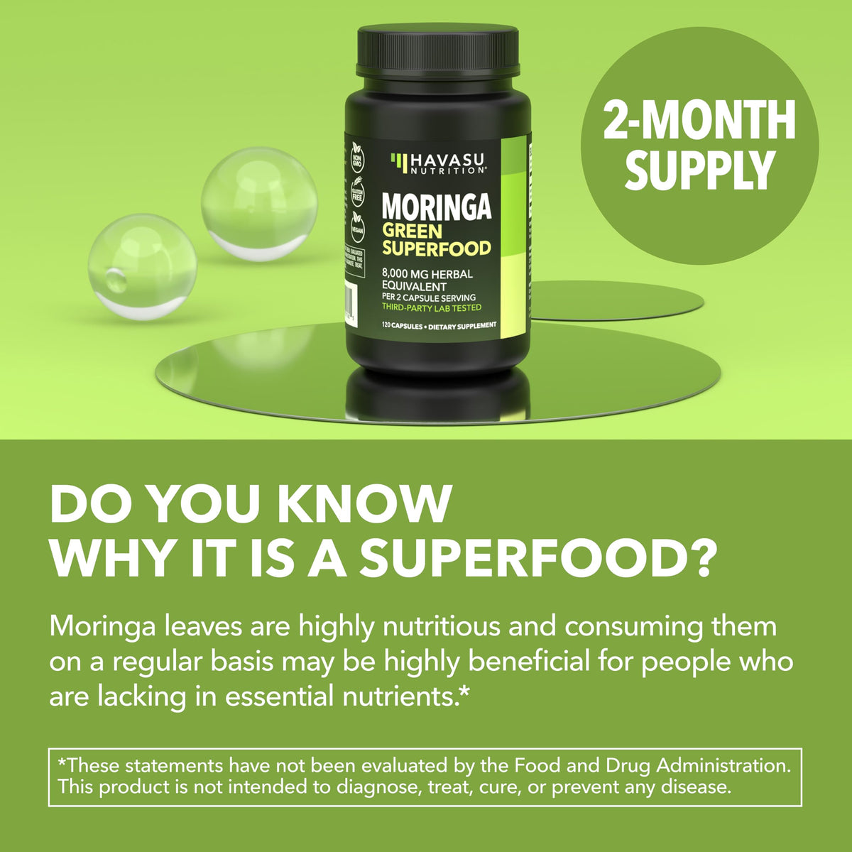 Moringa Capsules 800mg 120 Count L834358