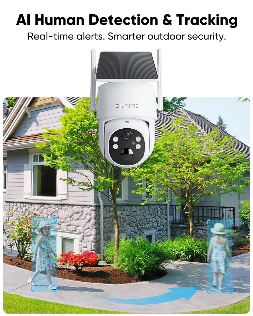 4MP Pan/Tilt Wireless Outdoor Security Camera with Solar Panel U141798