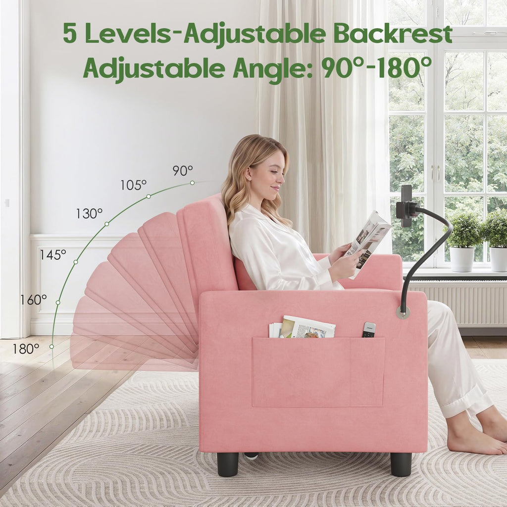 Pink Convertible Sleeper Sofa Bed H11655