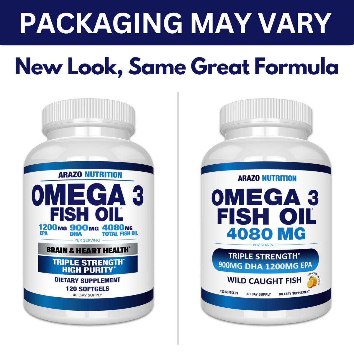 Wild Caught Omega-3 Fish Oil 120 Burpless Lemon Softgels G251033