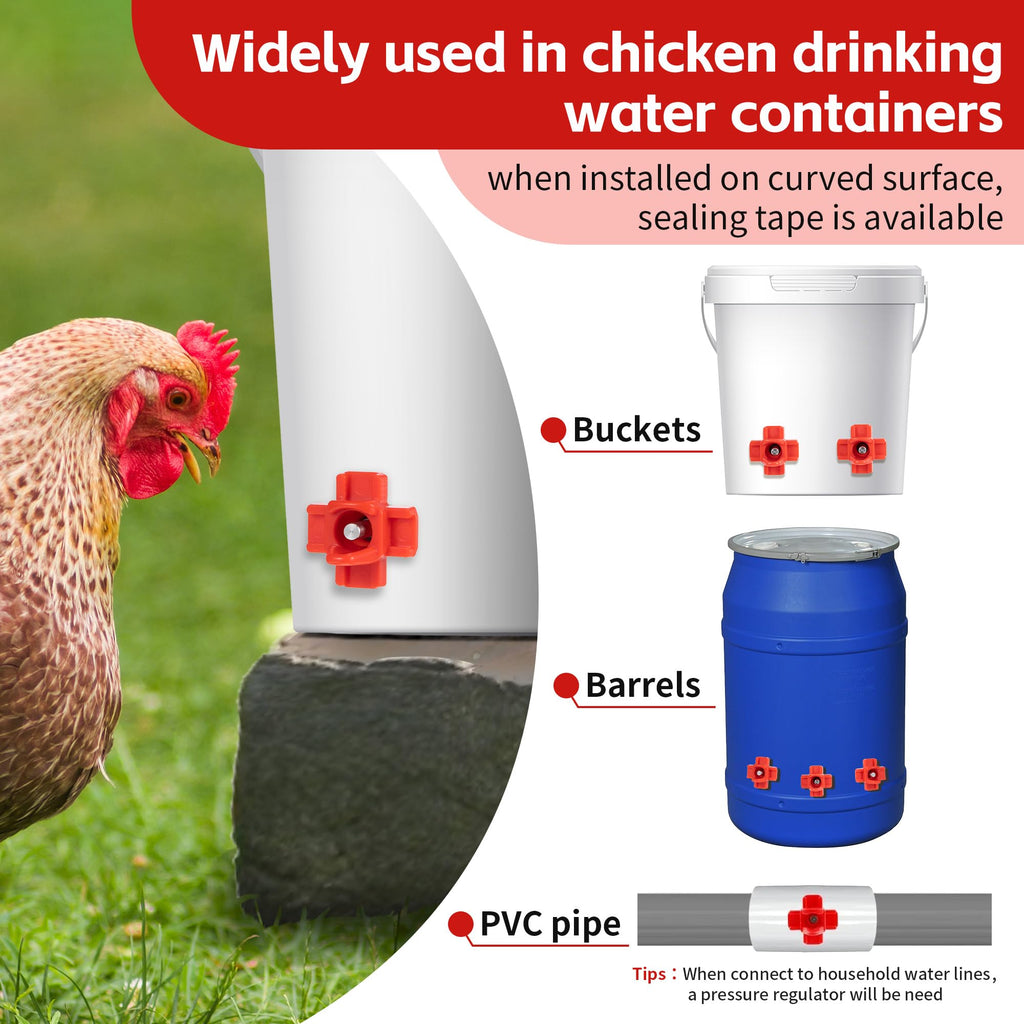40 Pcs Chicken Waterer Nipples with Drill Bit N79682