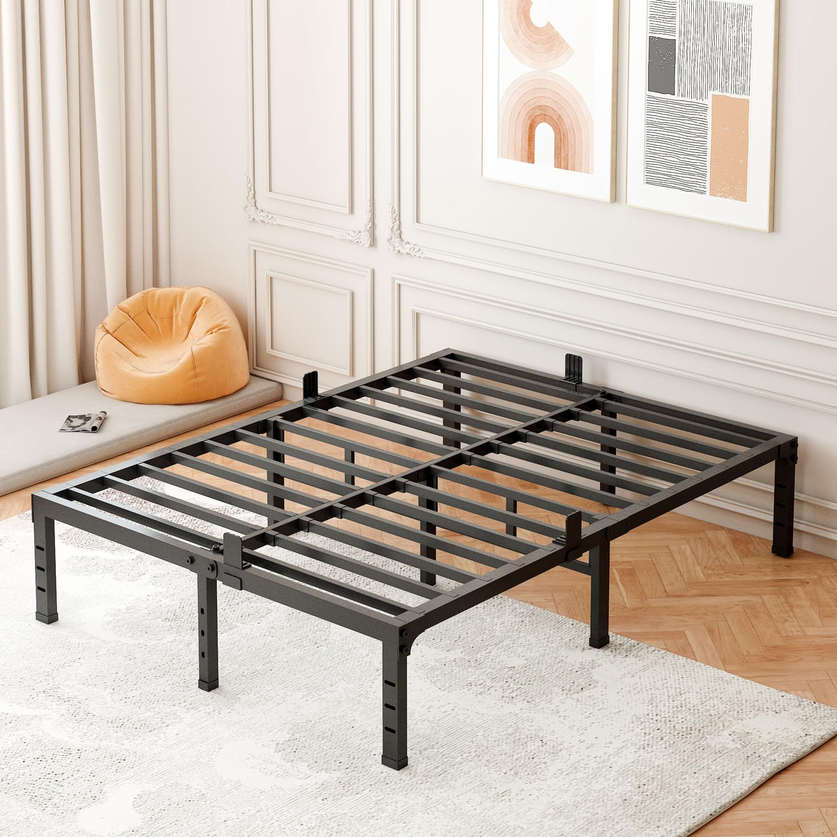 16 Inch Heavy Duty Metal Platform Bed Frame Full Size U86445