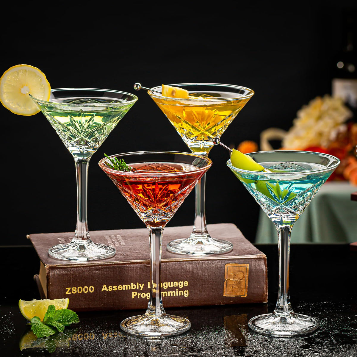 Set of 4 Crystal Stemmed Cocktail Glasses Y97638