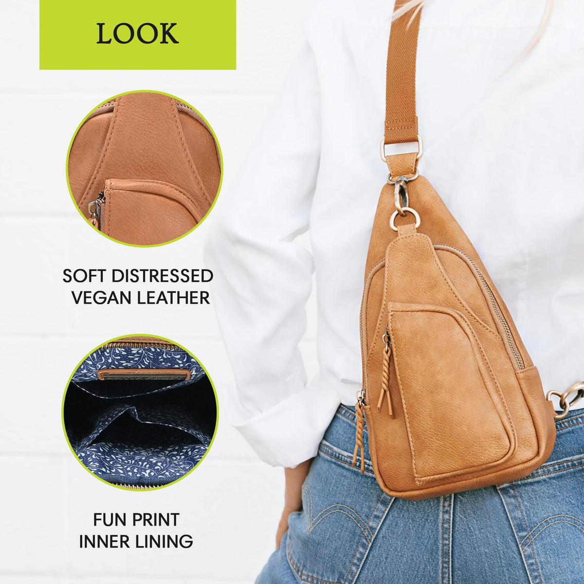 Vegan Leather Crossbody Bag J543781