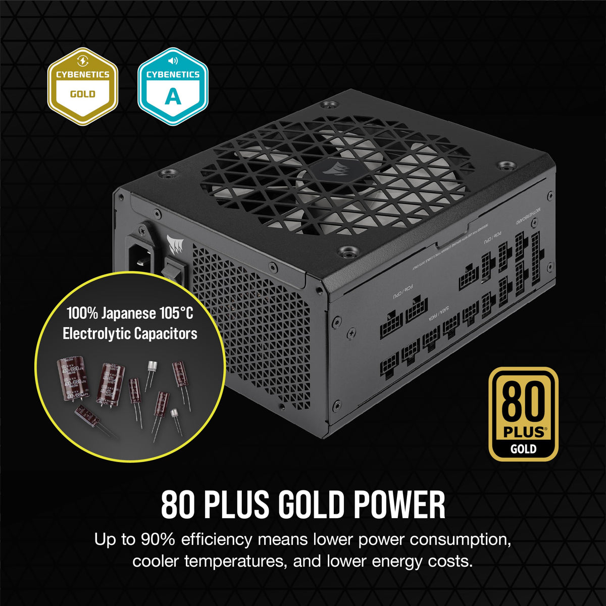 Black ATX 3.1 PCIe 5.1 Power Supply O88676