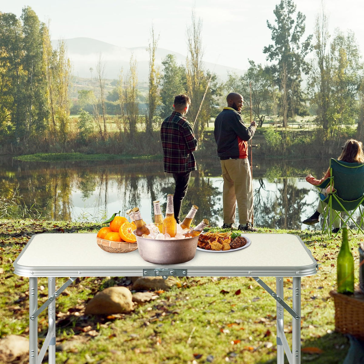 3FT Adjustable Height Aluminum Folding Camping Table X979