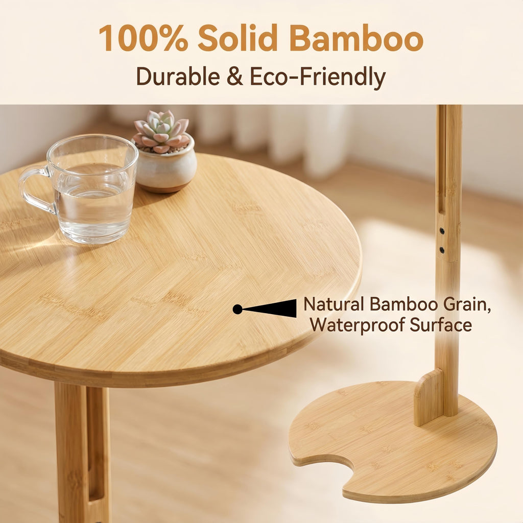 Adjustable Bamboo C Shaped Side Table S93781