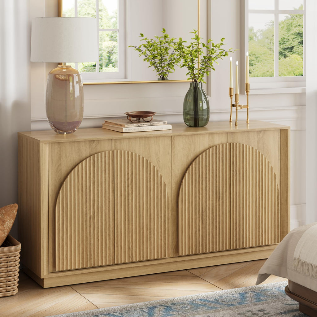 65" Oak Sideboard Buffet Cabinet with Storage R9645