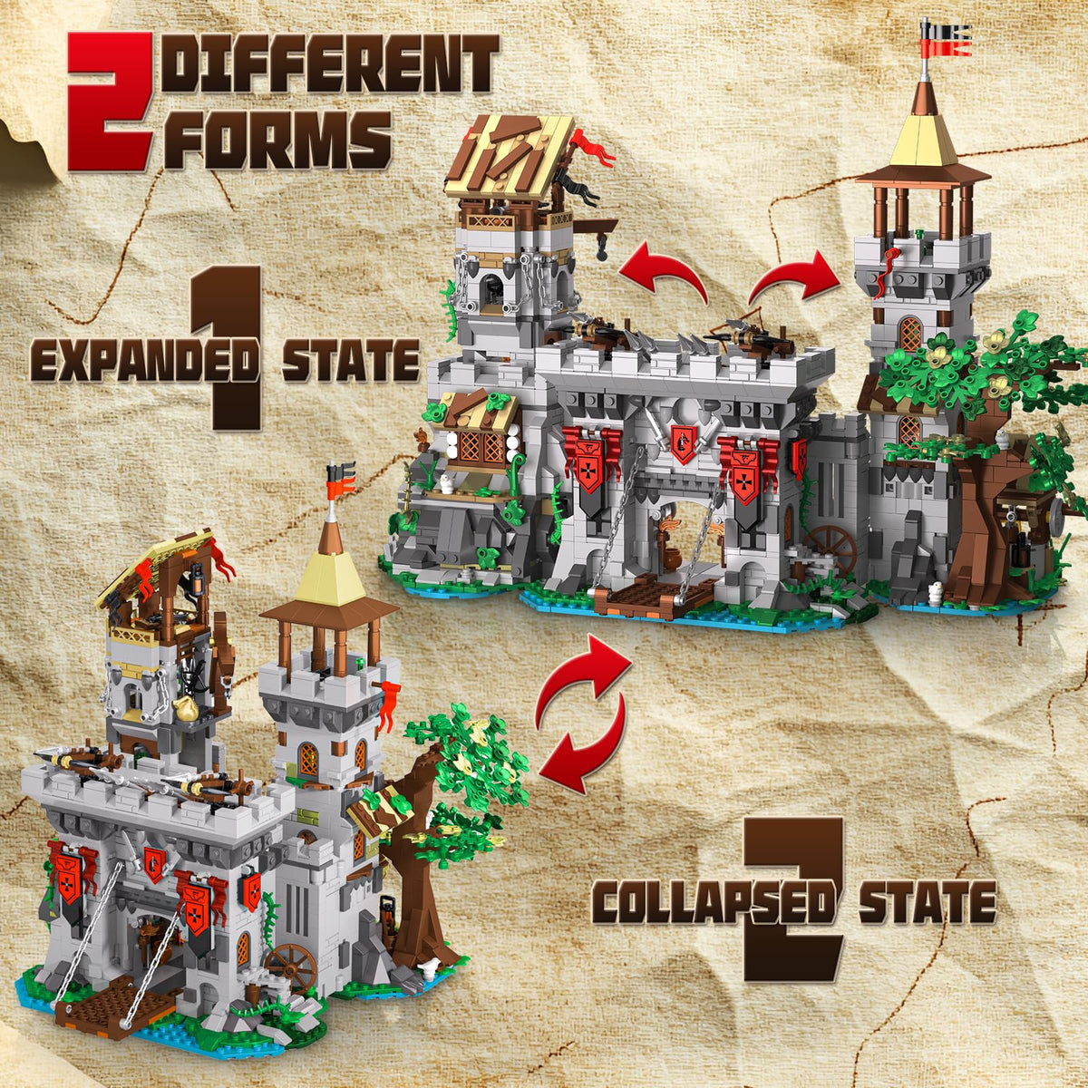 2568 PCS Medieval Castle Building Blocks Set N99358