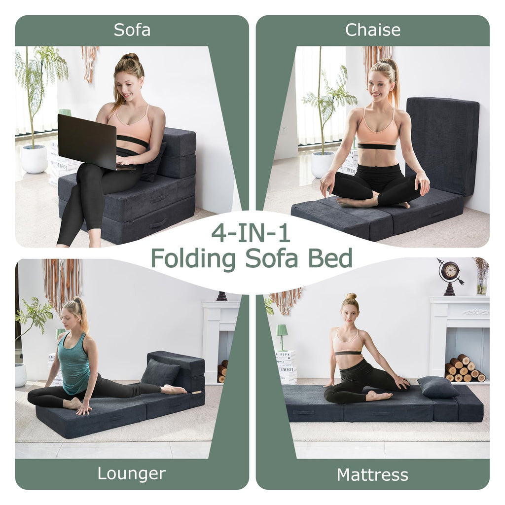 Folding Convertible Sofa Bed with Bag W4096