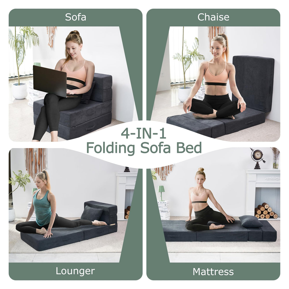 Folding Convertible Sofa Bed with Bag W4096