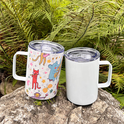 16oz Stainless Steel Sublimation Mug with Lid, 4 Pack Q34116