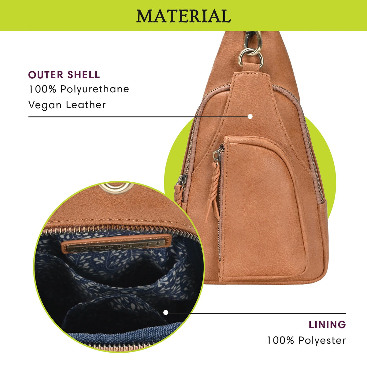 Vegan Leather Crossbody Bag J543781