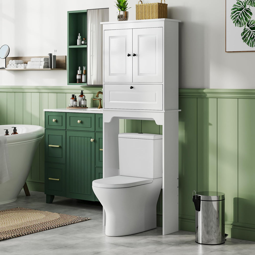 White Over The Toilet Storage Cabinet Y923
