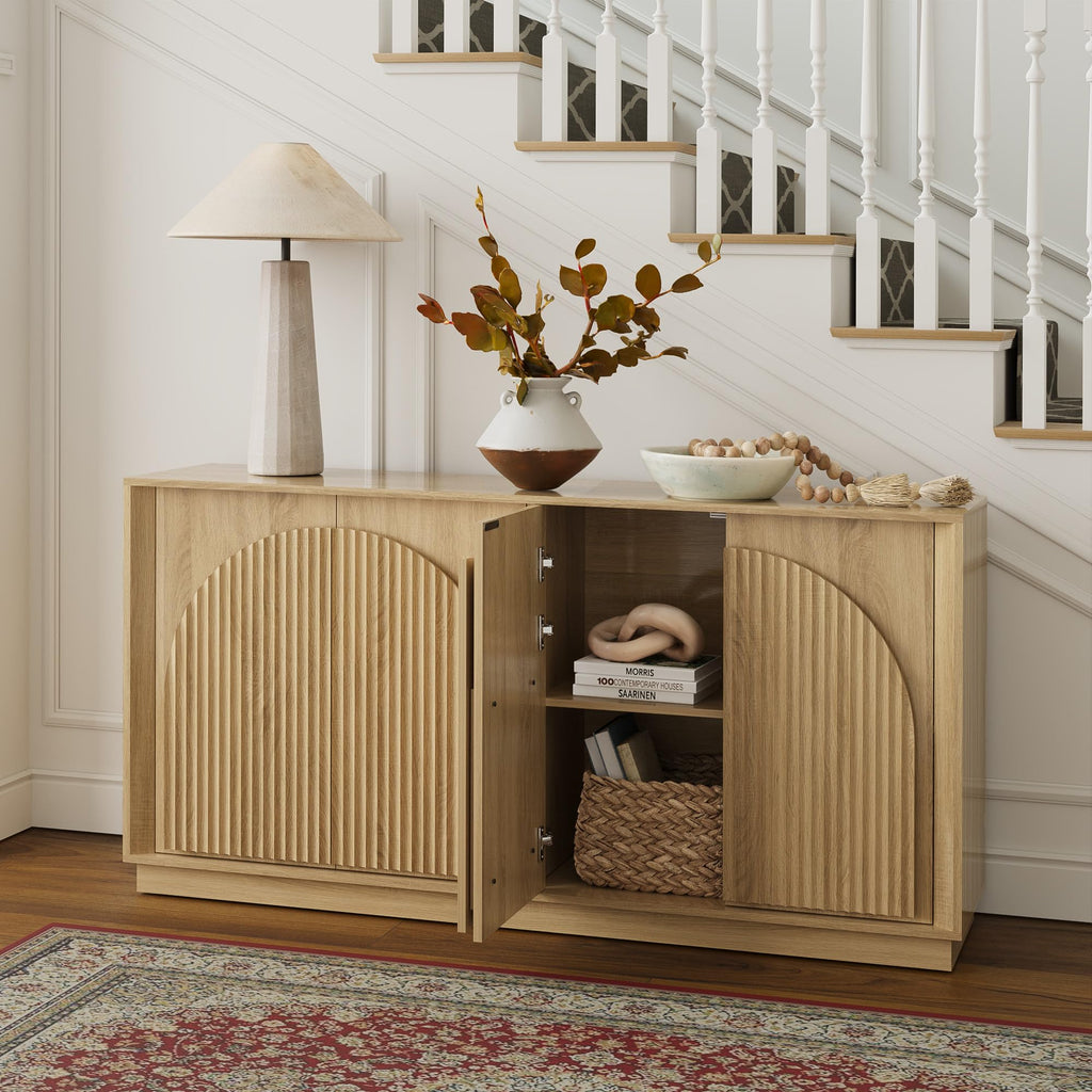 65" Oak Sideboard Buffet Cabinet with Storage R9645
