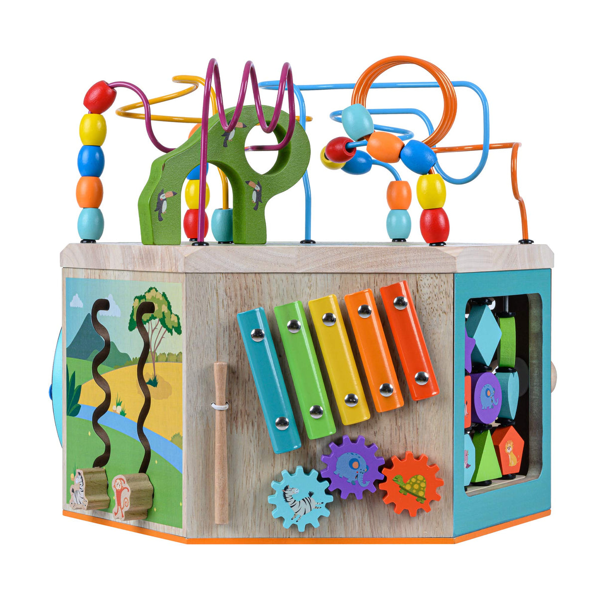 Wooden Activity Cube Station Y703894