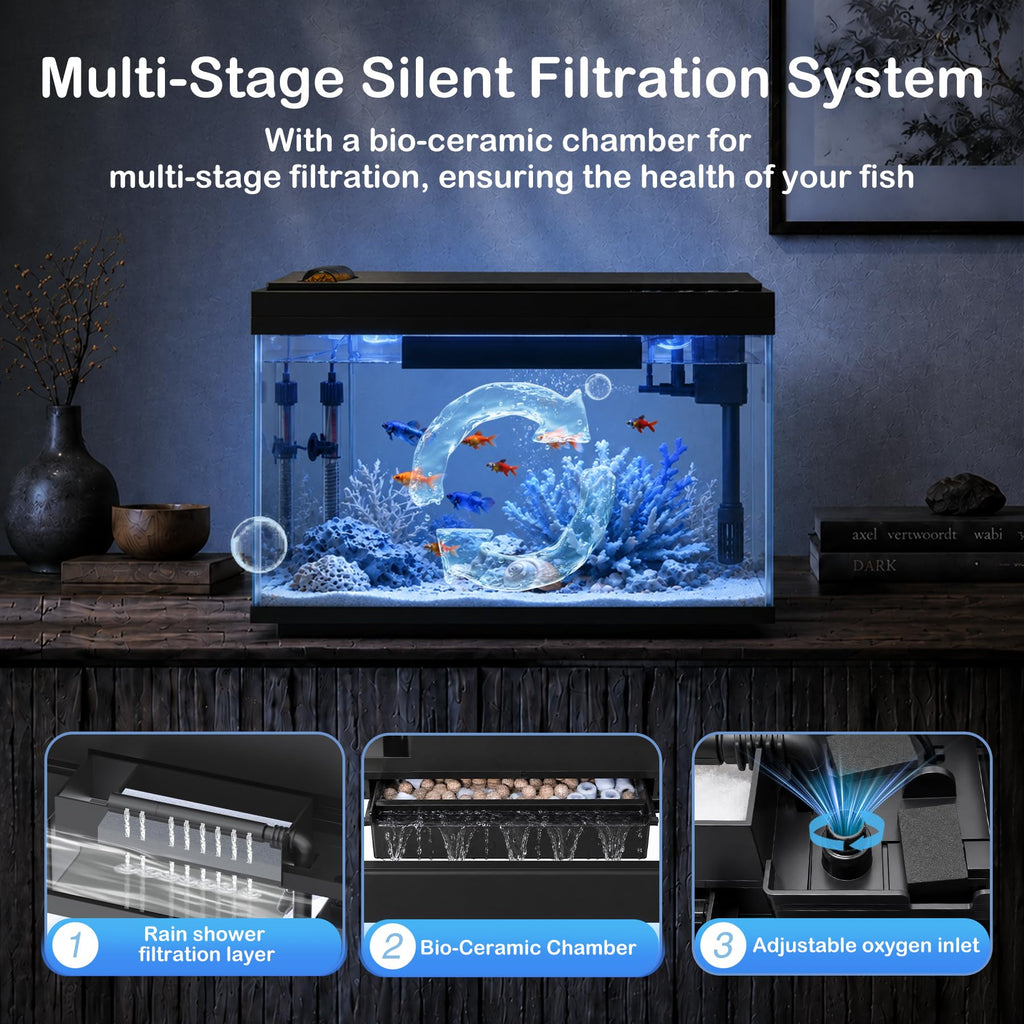 5 Gallon Aquarium Kit Ultra-White Glass O3324