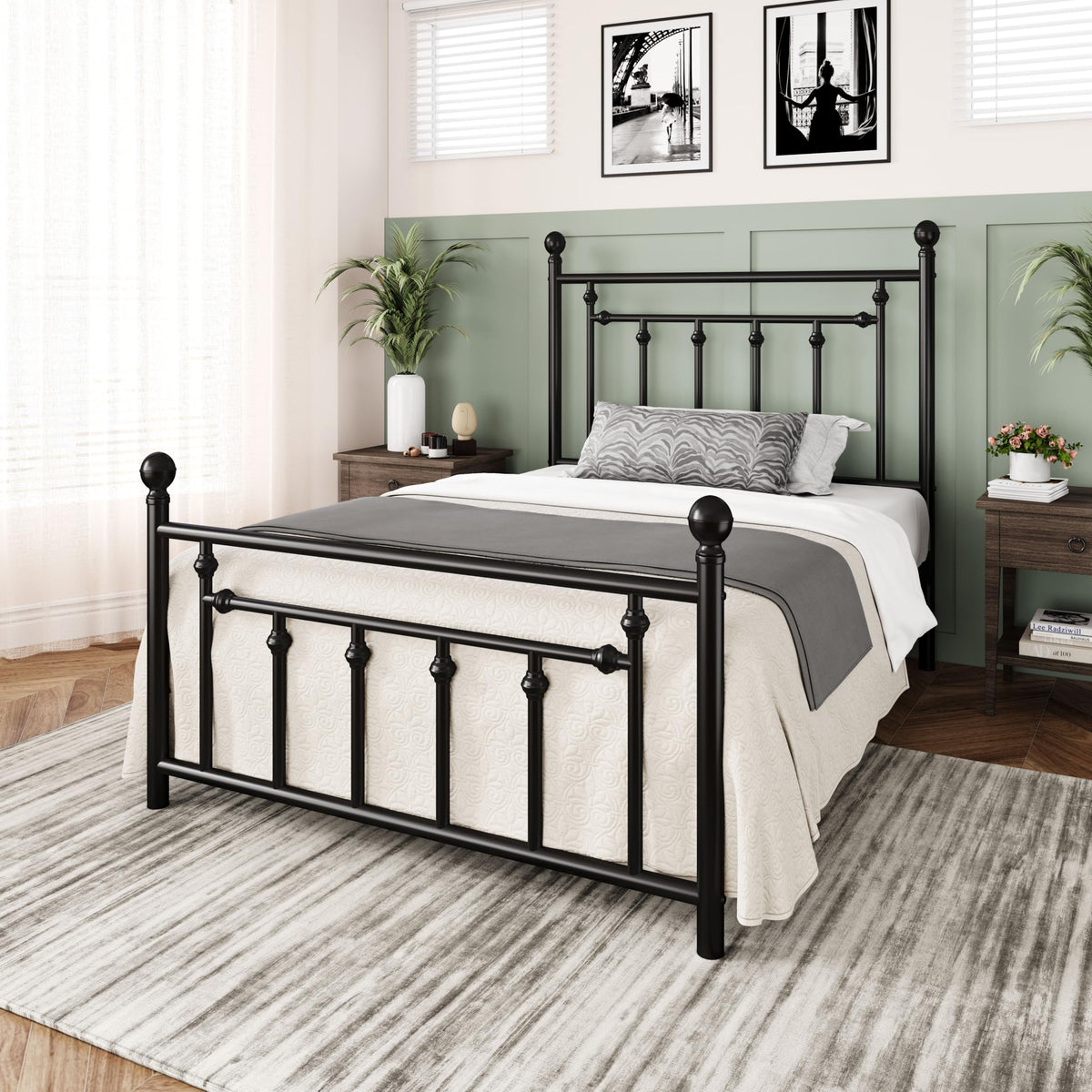 14'' Twin Size Black Metal Platform Bed Frame X769411