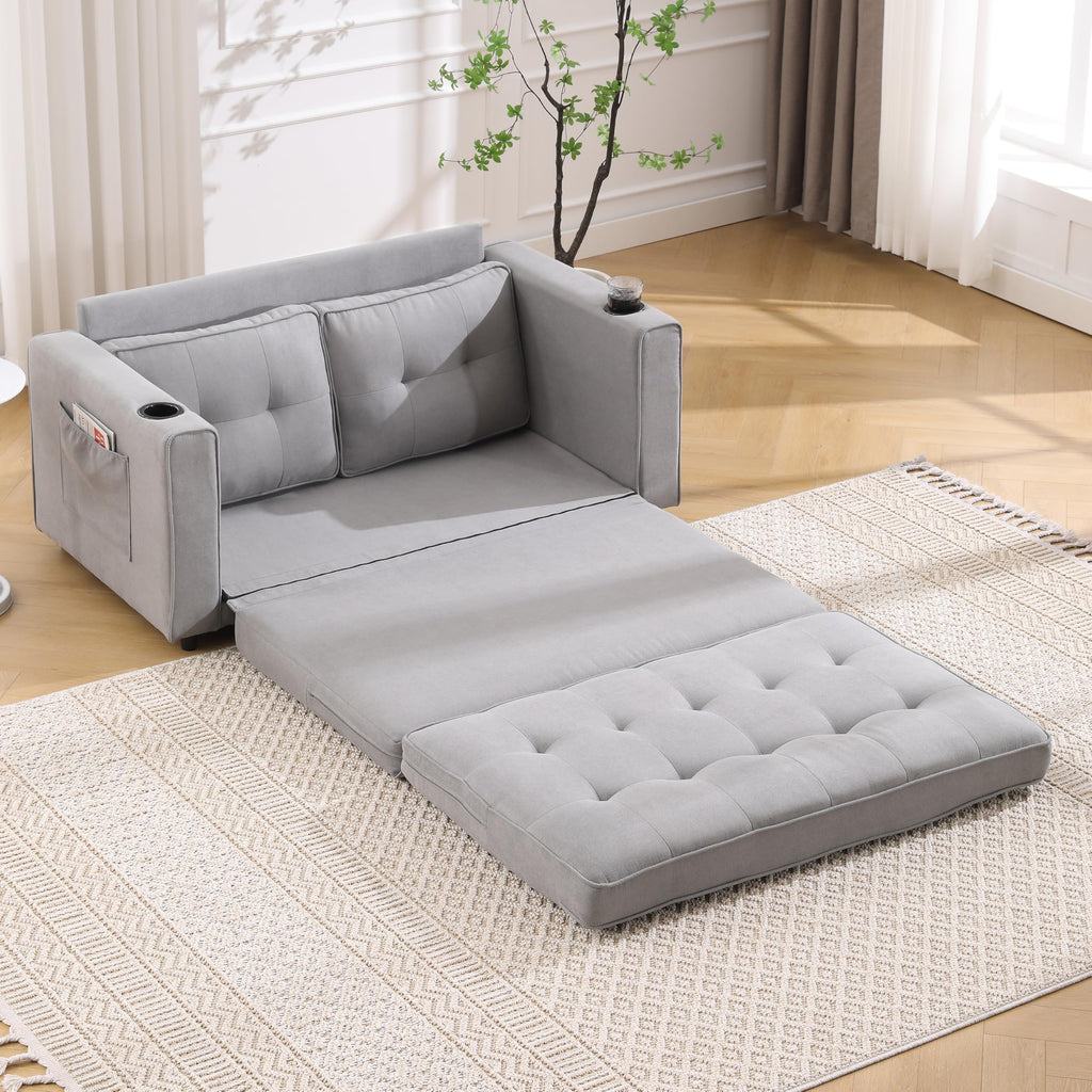 Light Gray Convertible Futon Sofa Bed C8110
