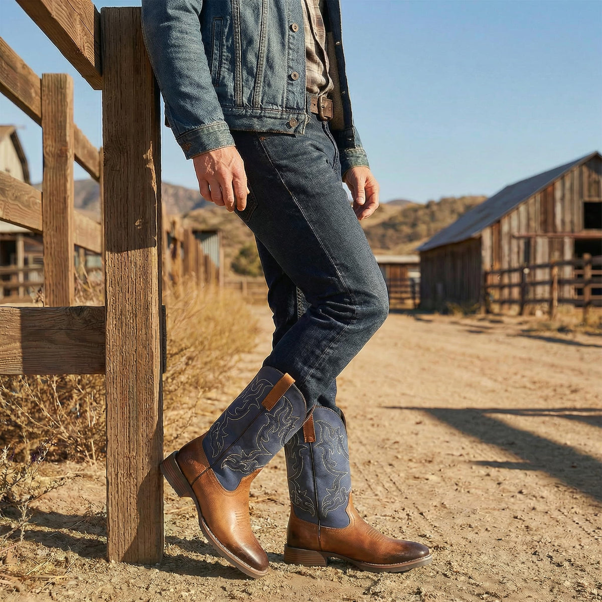 Men's Square Toe Western Pull-On Boots U600