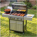 4 Burner Gas Grill with Side Burner and Wheels J792