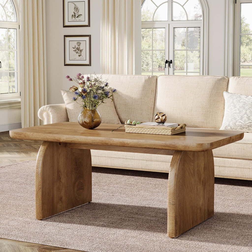 47-Inch Natural Brown Wood Coffee Table C816