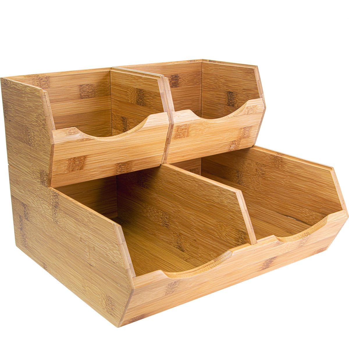 Bamboo Stackable Pantry Storage Bins Set of 3 Q4701