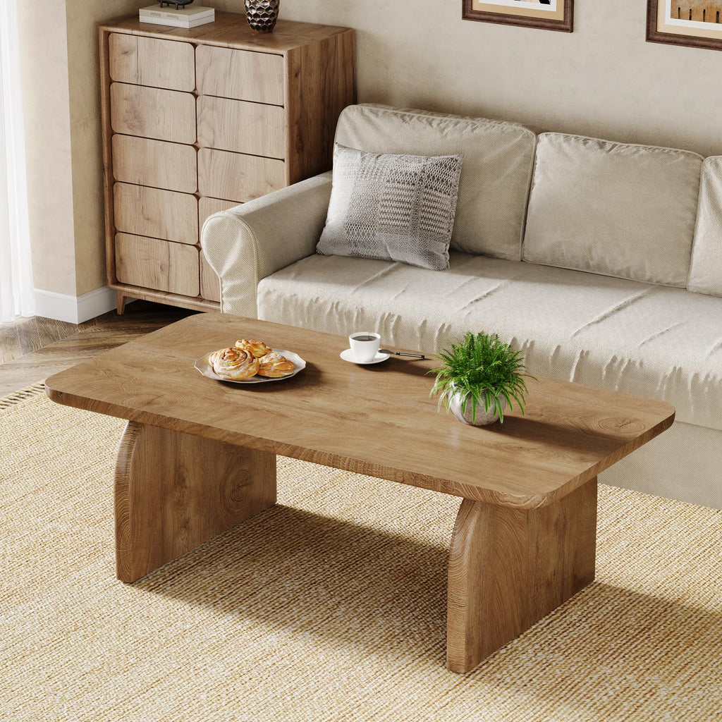 47-Inch Natural Brown Wood Coffee Table C816