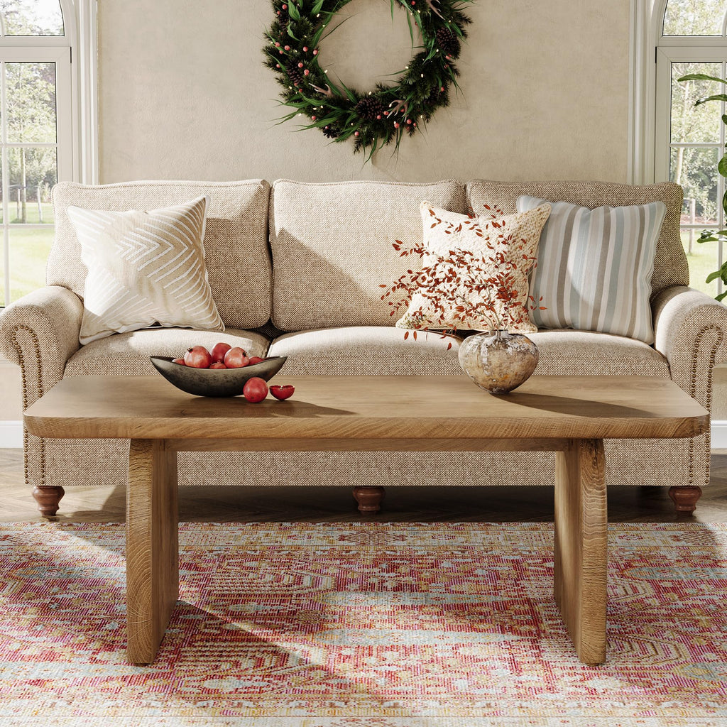 47-Inch Natural Brown Wood Coffee Table C816