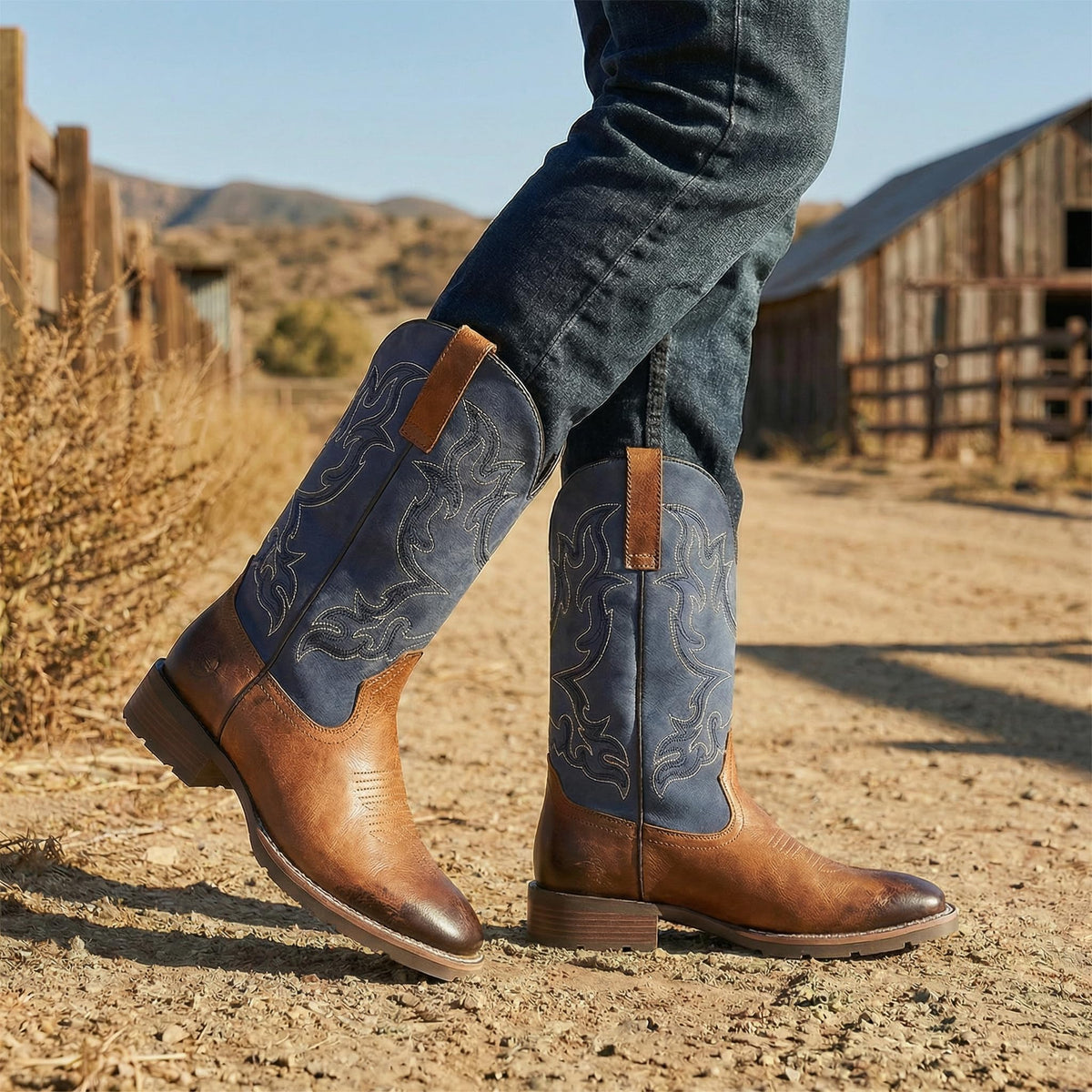 Men's Square Toe Western Pull-On Boots U600