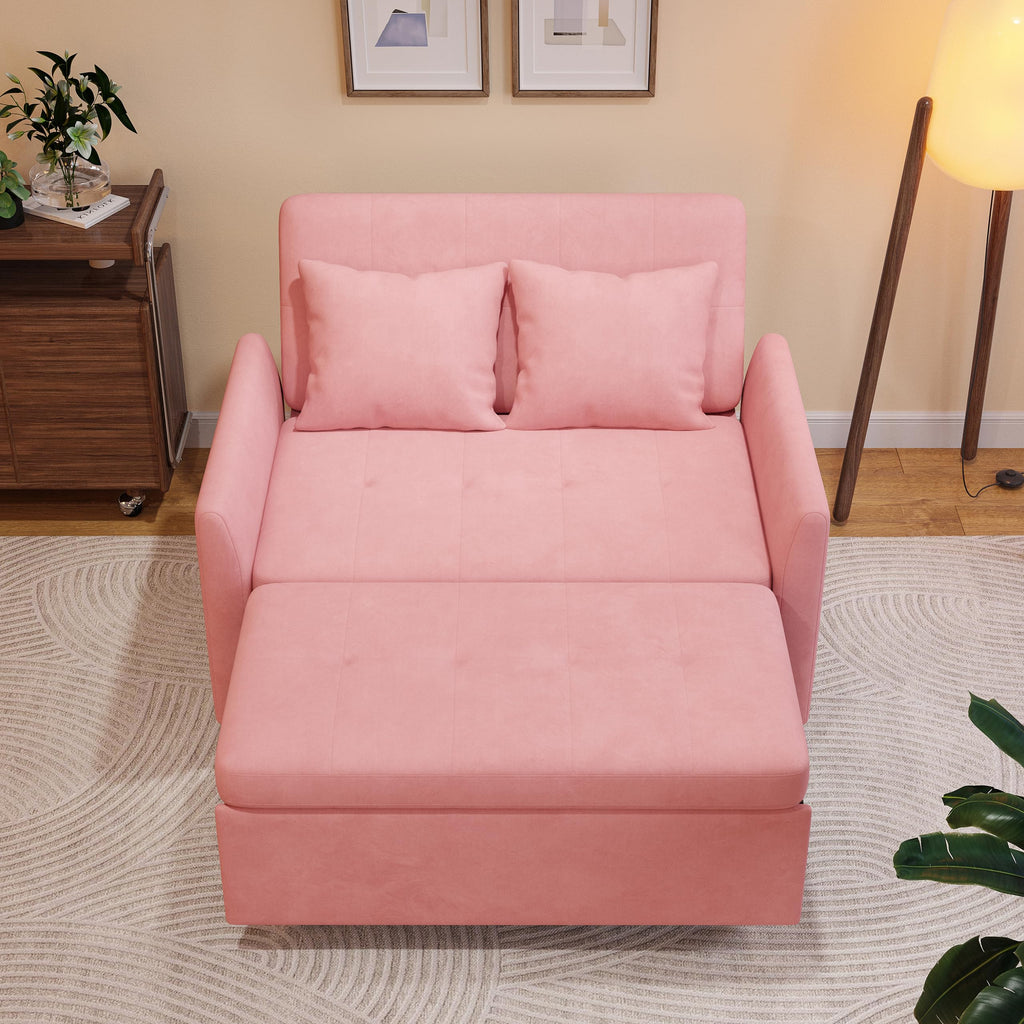 Pink Convertible Sleeper Sofa Bed H11655
