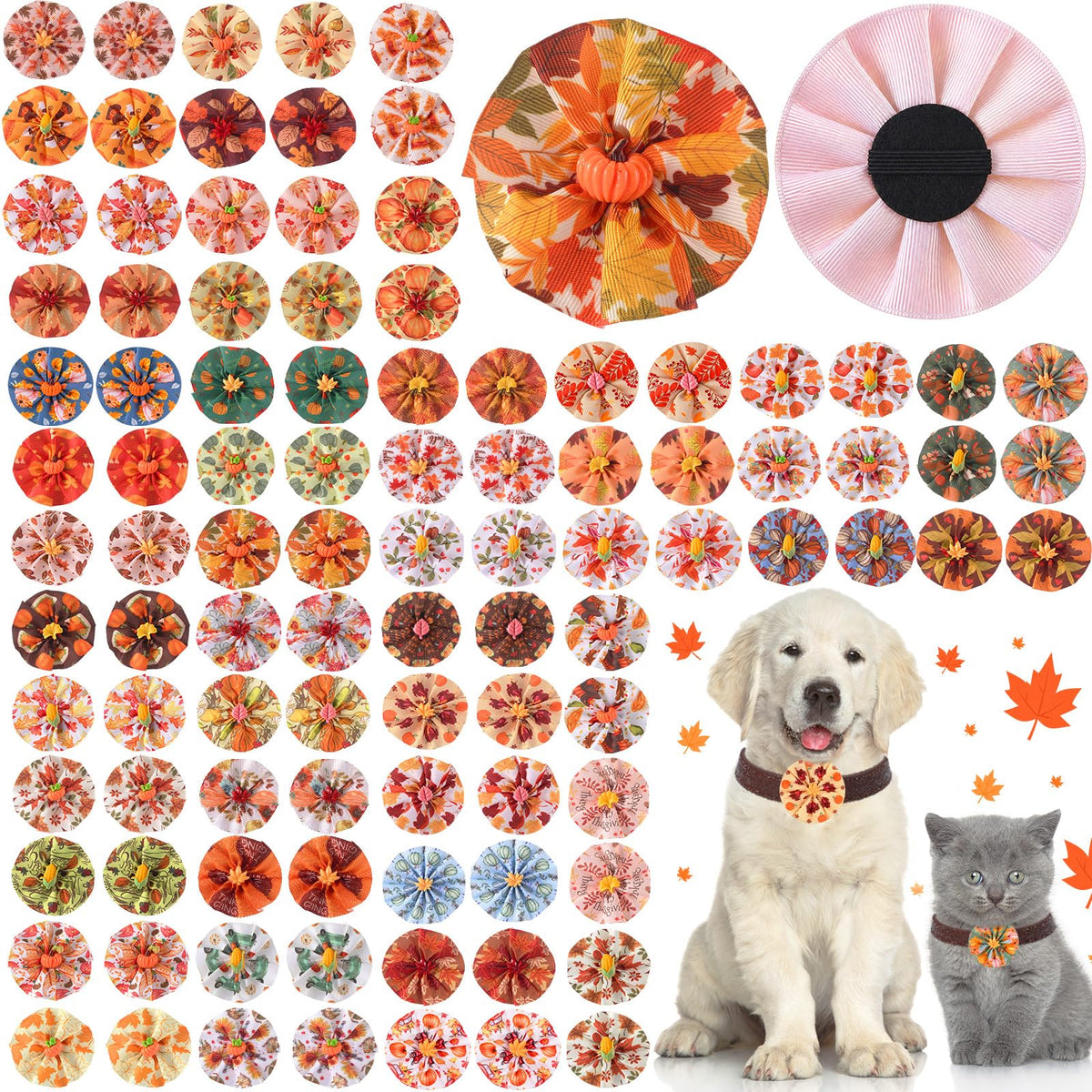100 Pcs Pet Collar Flowers Charms H858884